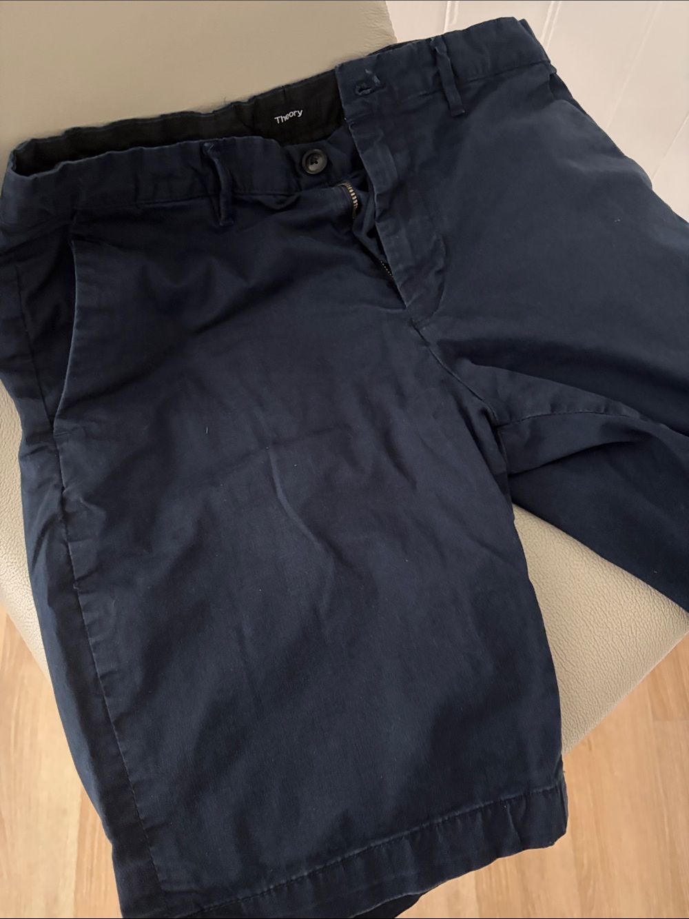 Theory Men's Navy Blue Cotton Chino Pants